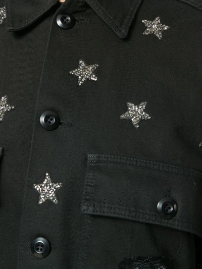 Shop As65 Star Embellished Shirt In Black