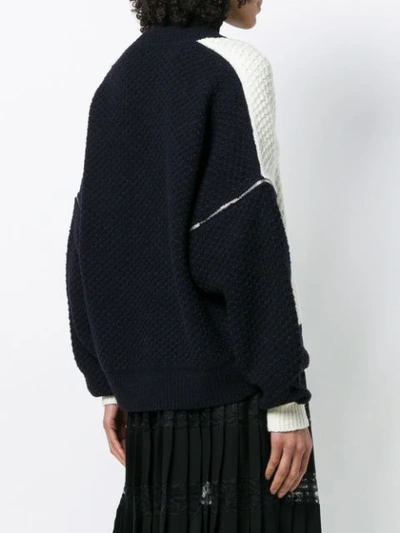 Shop Givenchy Contrast Long-sleeve Sweater - White