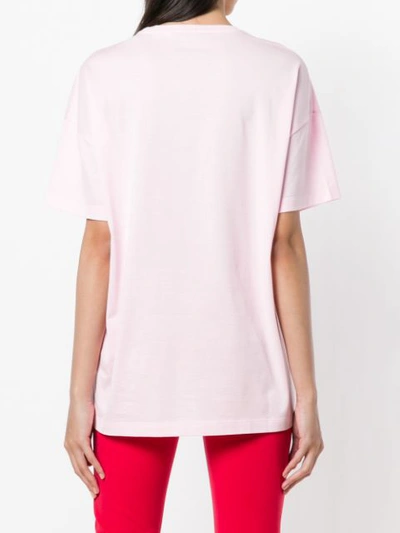 Shop Versace Logo Printed T-shirt In Pink