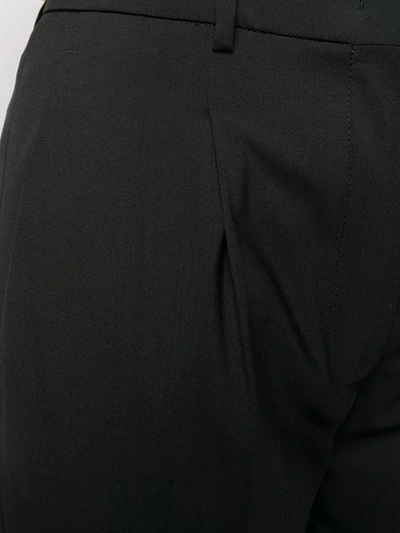 Shop Prada Cropped Tailored Trousers In F0002 Nero