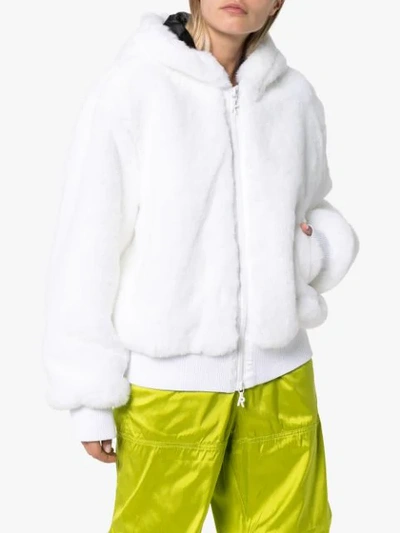 Shop Kirin Peggy Gou Oversized Faux-fur Jacket In White