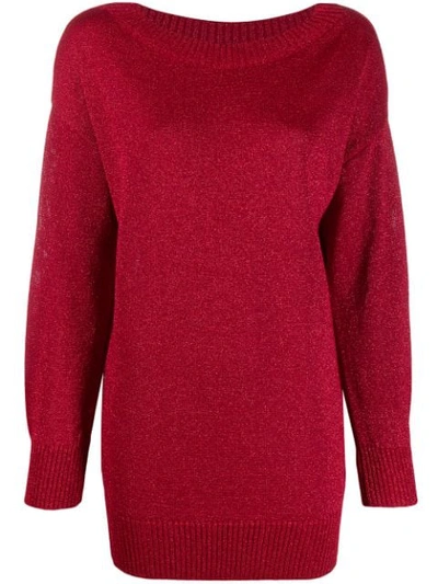 Shop P.a.r.o.s.h Sparkly Knit Jumper In Red