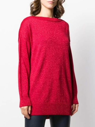 Shop P.a.r.o.s.h Sparkly Knit Jumper In Red