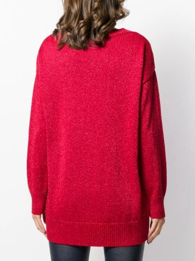 Shop P.a.r.o.s.h Sparkly Knit Jumper In Red