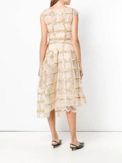 Shop Simone Rocha Asymmetric Tulle Dress In Neutrals