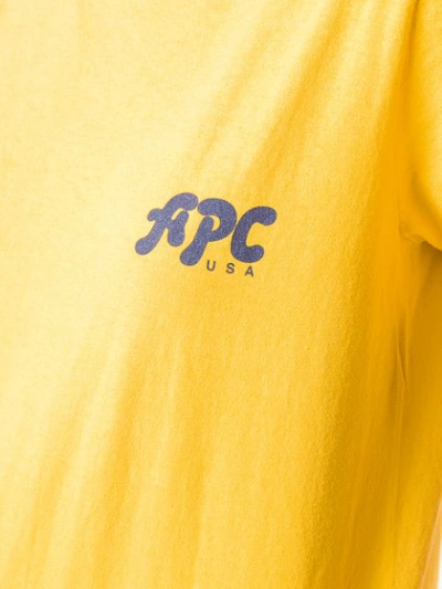 Shop Apc A.p.c. Logo Printed T-shirt - Yellow