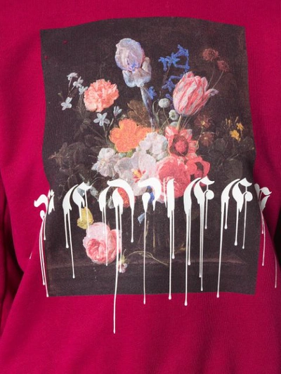 Shop Alexander Mcqueen Floral Paint Drip Sweatshirt In Red
