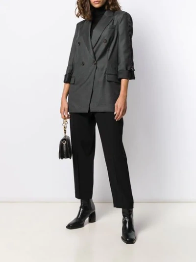 Brunello Cucinelli Double-breasted Fitted Blazer In C1122 Grey