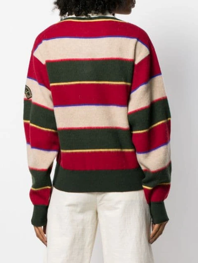 Shop Etro Striped Knitted Polo Shirt In Red