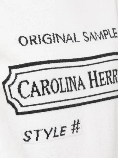 Shop Carolina Herrera Intarsia Logo T-shirt In White