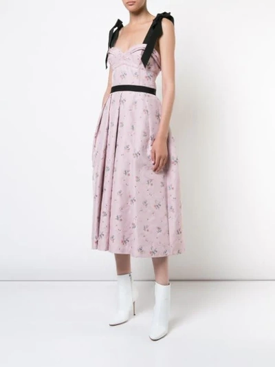 Shop Carolina Herrera Floral Midi Dress - Pink