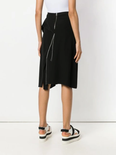 Shop Marni Asymetric Ruffled Skirt In Black