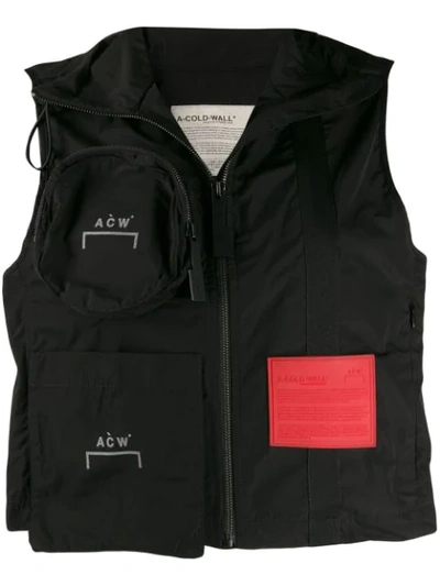 Shop A-cold-wall* Cropped Zipped Gilet In Black