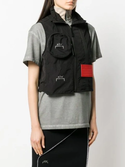 A-COLD-WALL* CROPPED ZIPPED GILET - 黑色
