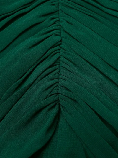 Shop Self-portrait Pleated Halter Neck Gown In Green