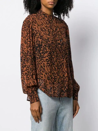 Shop Calvin Klein Leopard Print Shirt In Brown
