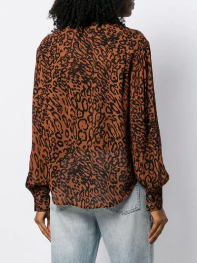 Shop Calvin Klein Leopard Print Shirt In Brown