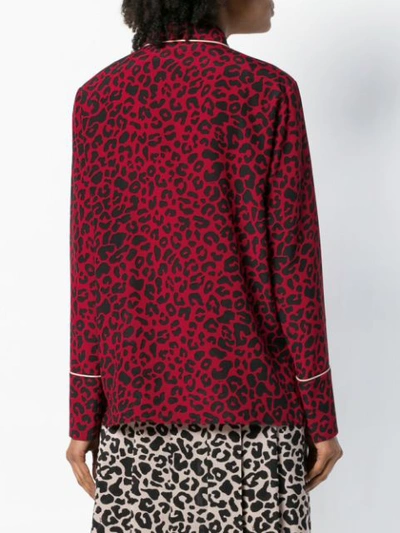 Shop N°21 Leopard-print Silk Pyjama Shirt In Red