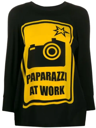 Shop Ultràchic Paparazzi Print Top In Black