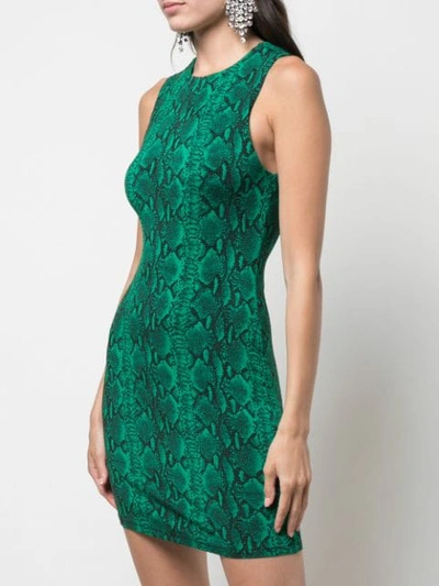Shop Alice And Olivia Snake Print Dress In Green