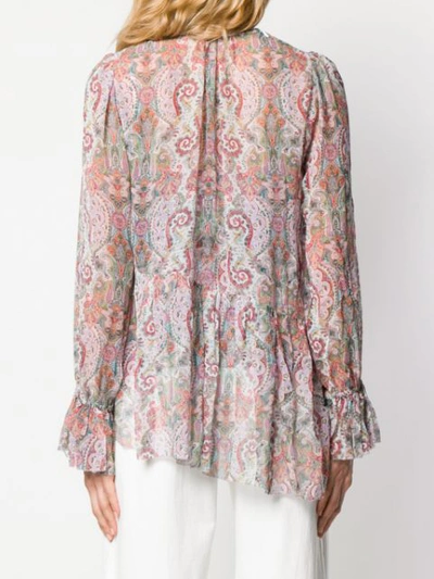 Shop Zimmermann Paisley Print Blouse In Pink