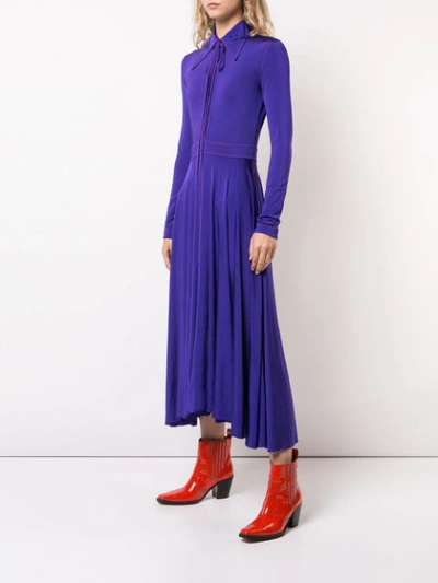 Shop Nina Ricci Pointed Collar Dress - Purple