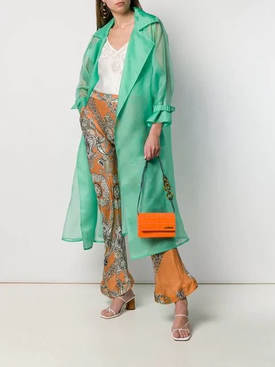 Shop Chloé Paisley Print Flared Trousers In Orange