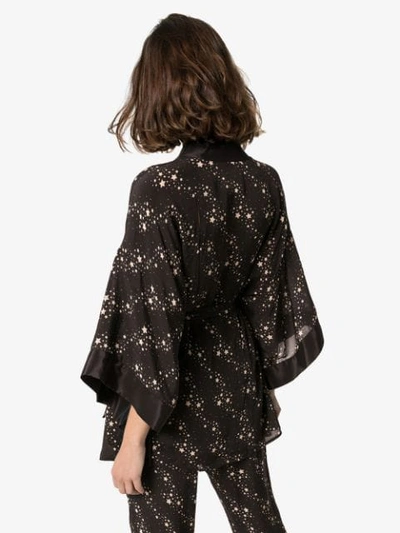 Shop Figue Niko Star Print Kimono-style Jacket In Black