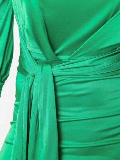 Shop Pinko Alessia Draped Midi Dress In Green
