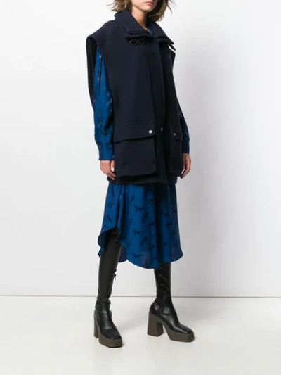 Shop Stella Mccartney Oversized Wool Gilet In Blue