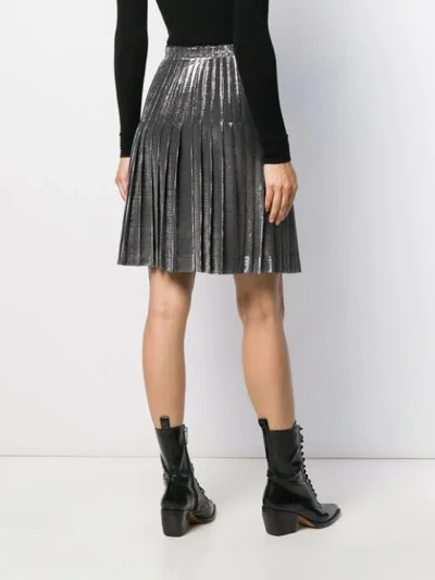 Shop Ermanno Scervino Lurex Pleated Skirt In Silver