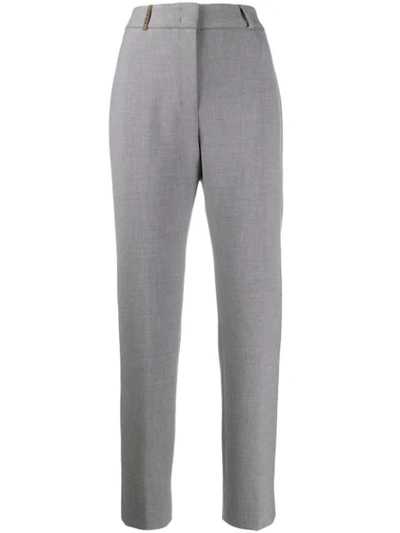 Shop Peserico Cropped Tailored Trousers In Grey