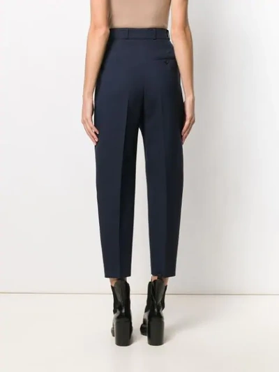 ALEXANDER MCQUEEN PLEAT DETAILED CROPPED TROUSERS - 蓝色