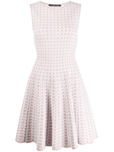 Shop Antonino Valenti Knitted Flared Dress In Pink-white