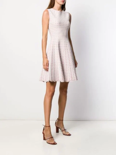 Shop Antonino Valenti Knitted Flared Dress In Pink-white
