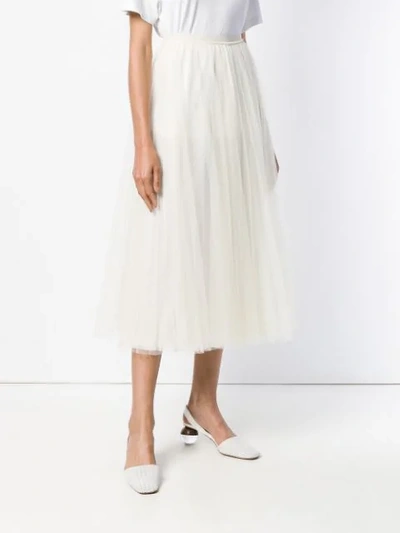 Shop Red Valentino Tulle Layer A-line Skirt - White