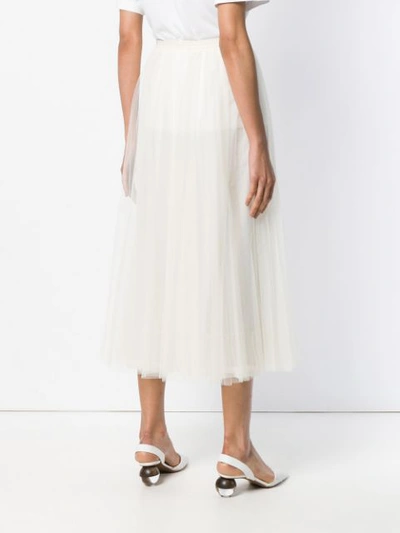 Shop Red Valentino Tulle Layer A-line Skirt - White