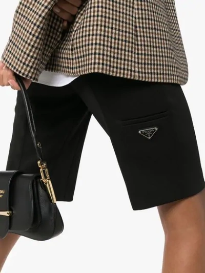 Shop Prada Long Tailored Shorts In Black