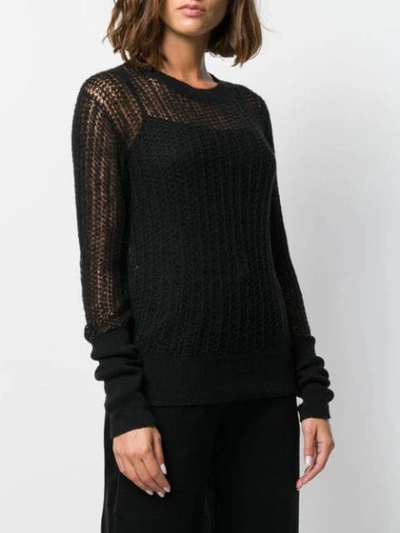 Shop Andrea Ya'aqov Open Knit Jumper In Black