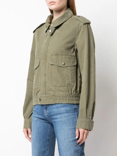 Shop Saint Laurent Patch Pockets Military Jacket In Green