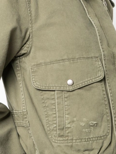 Shop Saint Laurent Patch Pockets Military Jacket In Green