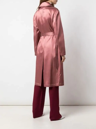Shop Sies Marjan Sigourney Satin Trench Coat In Pink