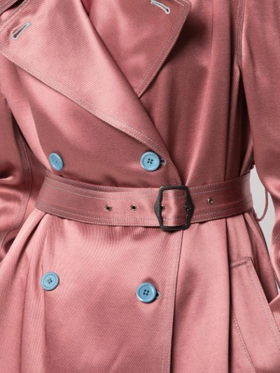 Shop Sies Marjan Sigourney Satin Trench Coat In Pink
