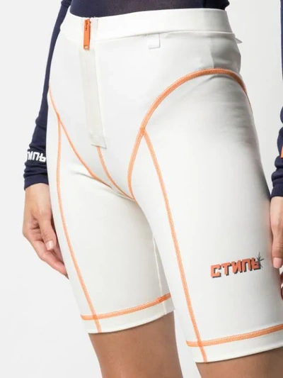 Shop Heron Preston High-waisted Cycling Shorts In White