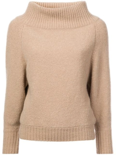Shop Sally Lapointe High Neck Sweater - Brown