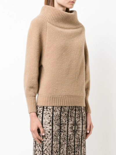 Shop Sally Lapointe High Neck Sweater - Brown