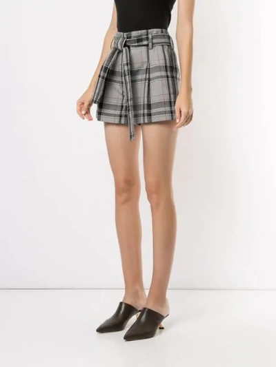 Shop 3.1 Phillip Lim / フィリップ リム Plaid High-waisted Shorts In Grey