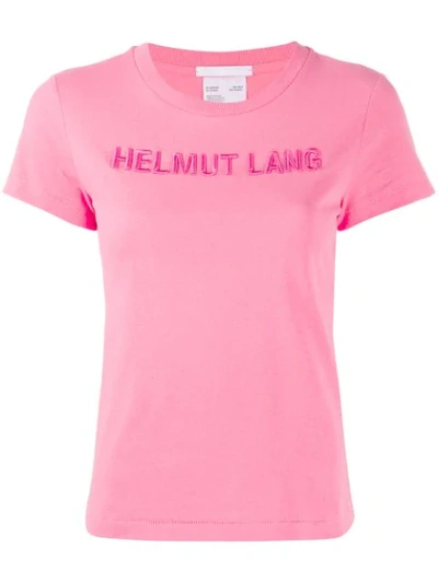 Shop Helmut Lang Embroidered Logo T-shirt  In Pink