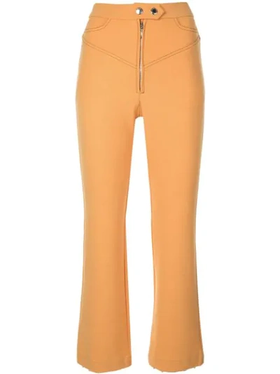 Shop Ellery High Waisted Cropped Trousers In Yellow
