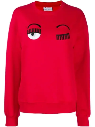 Shop Chiara Ferragni Flirting Sweatshirt In Red